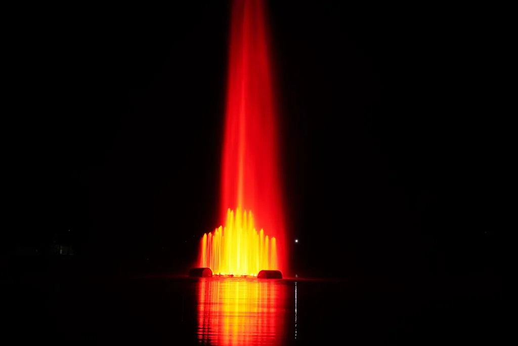 Water show of a musical fountain